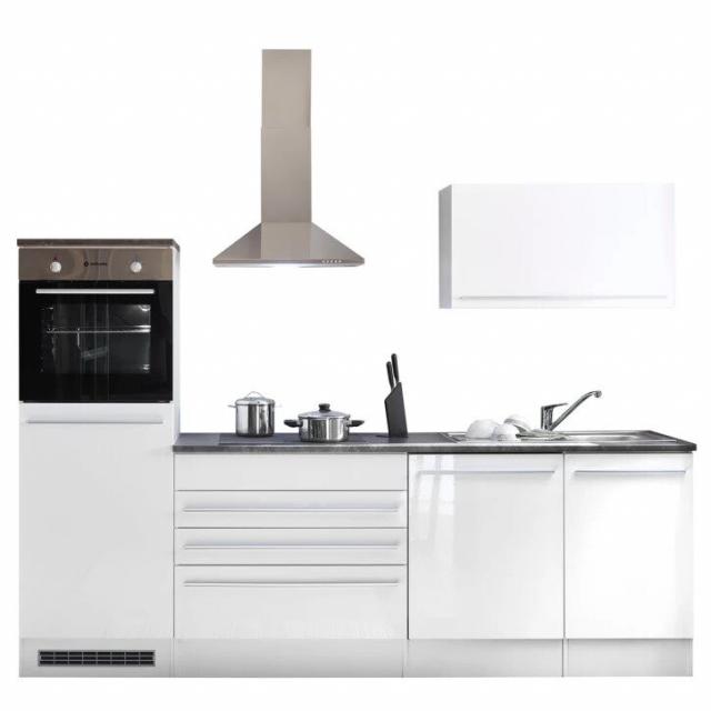 Set bucatarie Pattburg II, latime 260 cm, material MDF/PAL, alb lucios