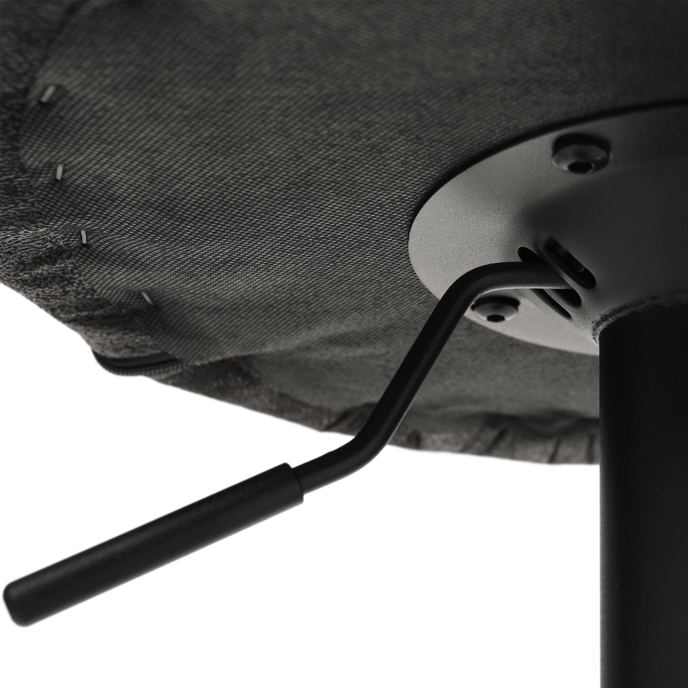 Scaun de bar, material textil negru cu efect de piele întoarsă, LORASA