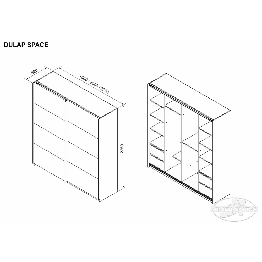SPACE Dulap usi culisante ALB