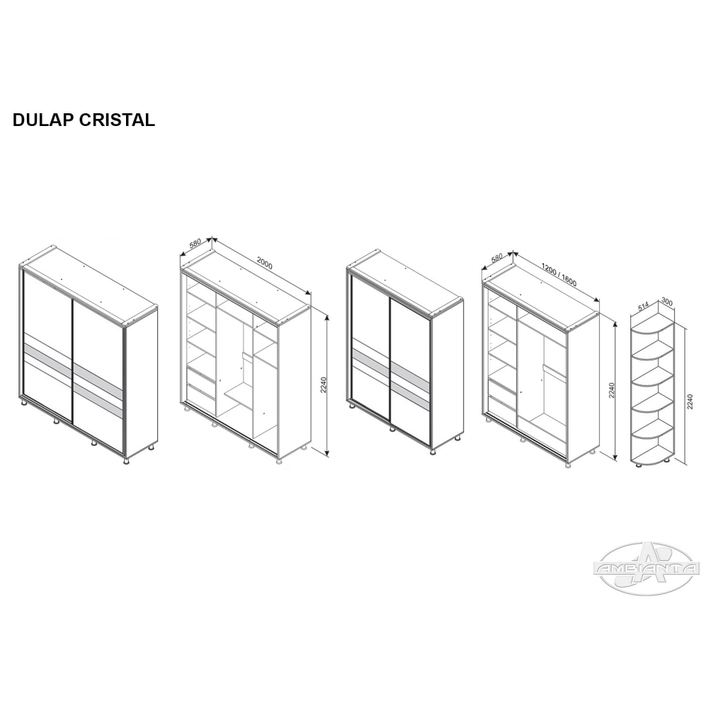 Dulap CRISTAL Alb 