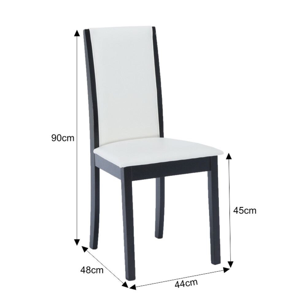 Scaun, wenge/piele eco alb, VENIS
