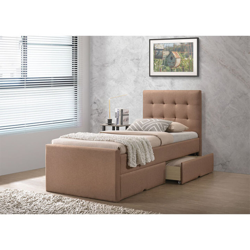 Pat modern, maro deschis, 90x200, VISKA NEW
