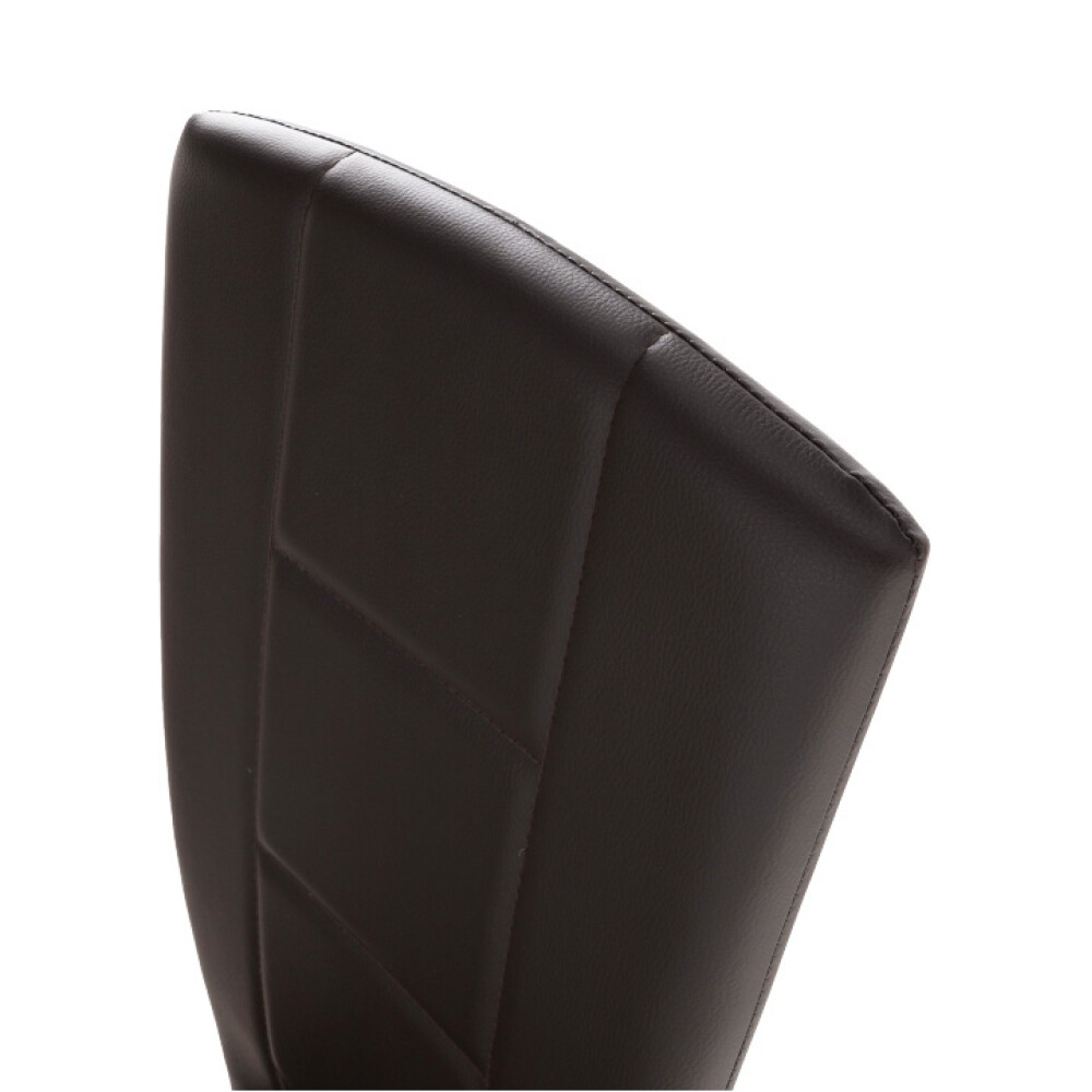 Scaun, piele eco maro închis/crom, FINA