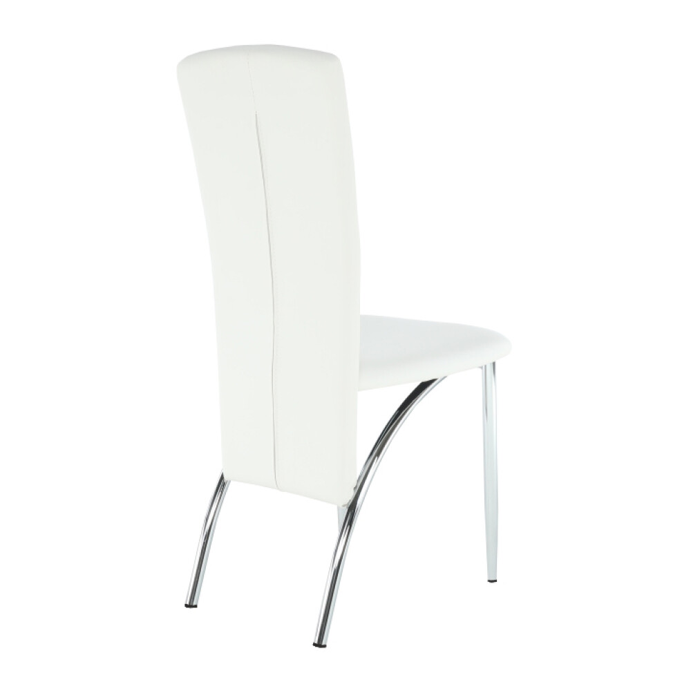 Scaun, piele eco albă/crom, FINA