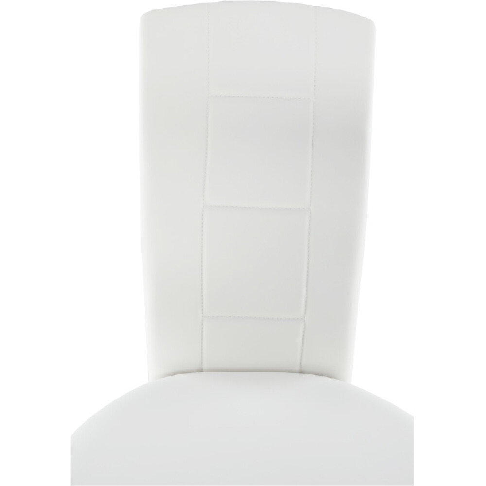 Scaun, piele eco albă/crom, FINA