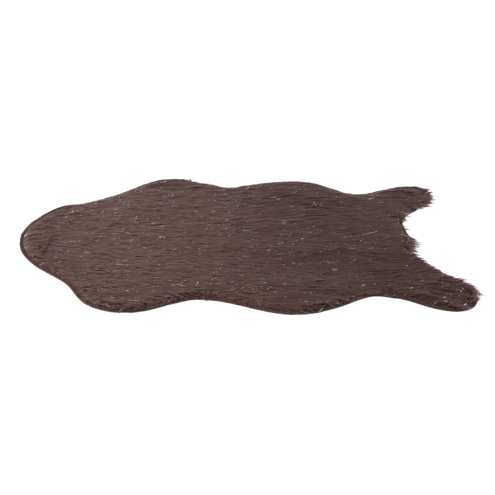 Blană artificială, gri-maro-taupe/argint, 60x90, FOX TYP 4