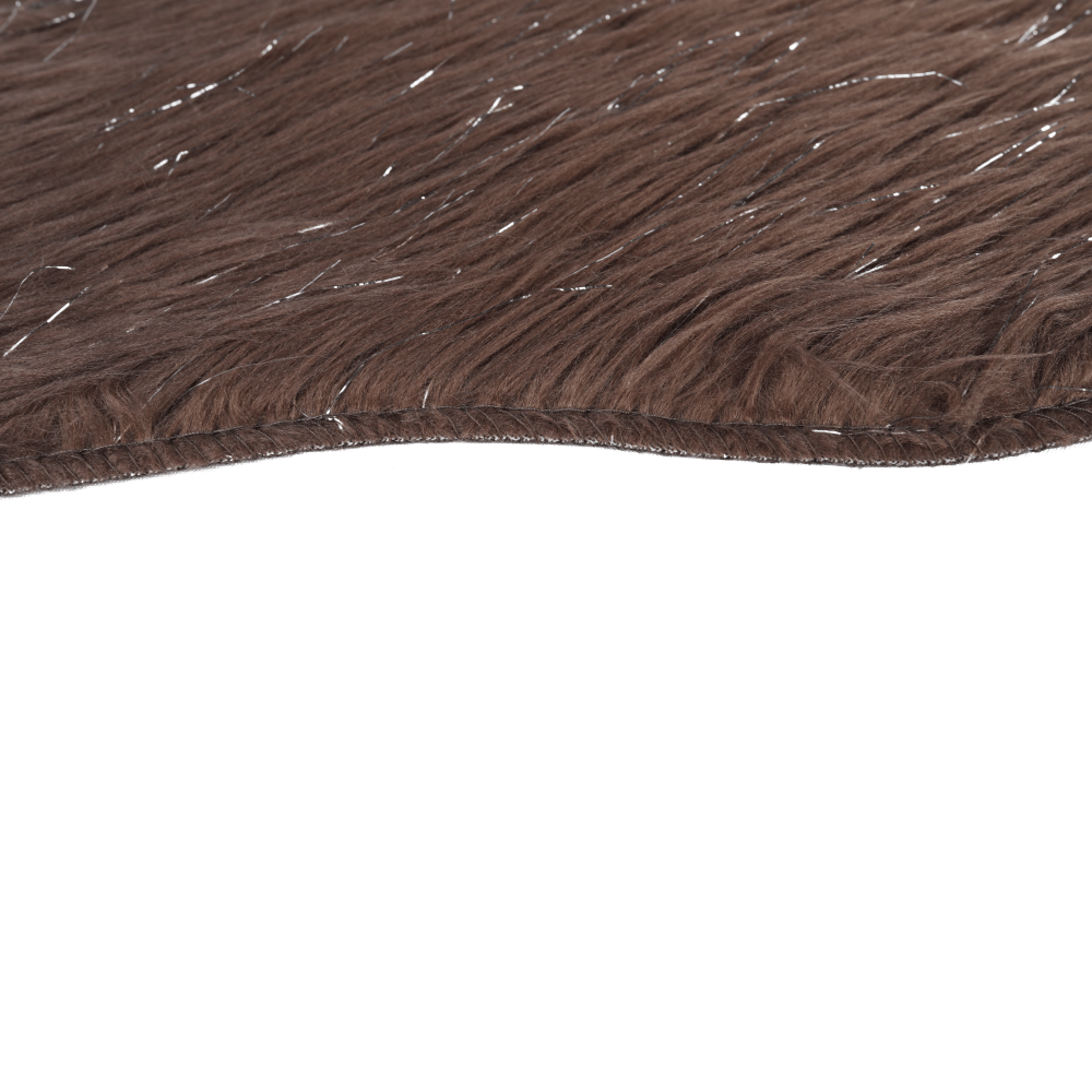 Blană artificială, gri-maro-taupe/argint, 60x90, FOX TYP 4