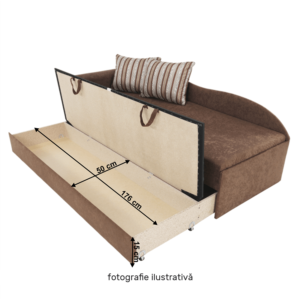 Colţar extensibil, portocalie/cu model dungi, stânga, AGA D