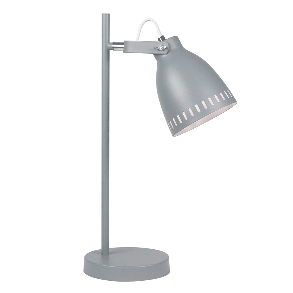 Lampă de masă, gri / metal, AIDEN TIP 1