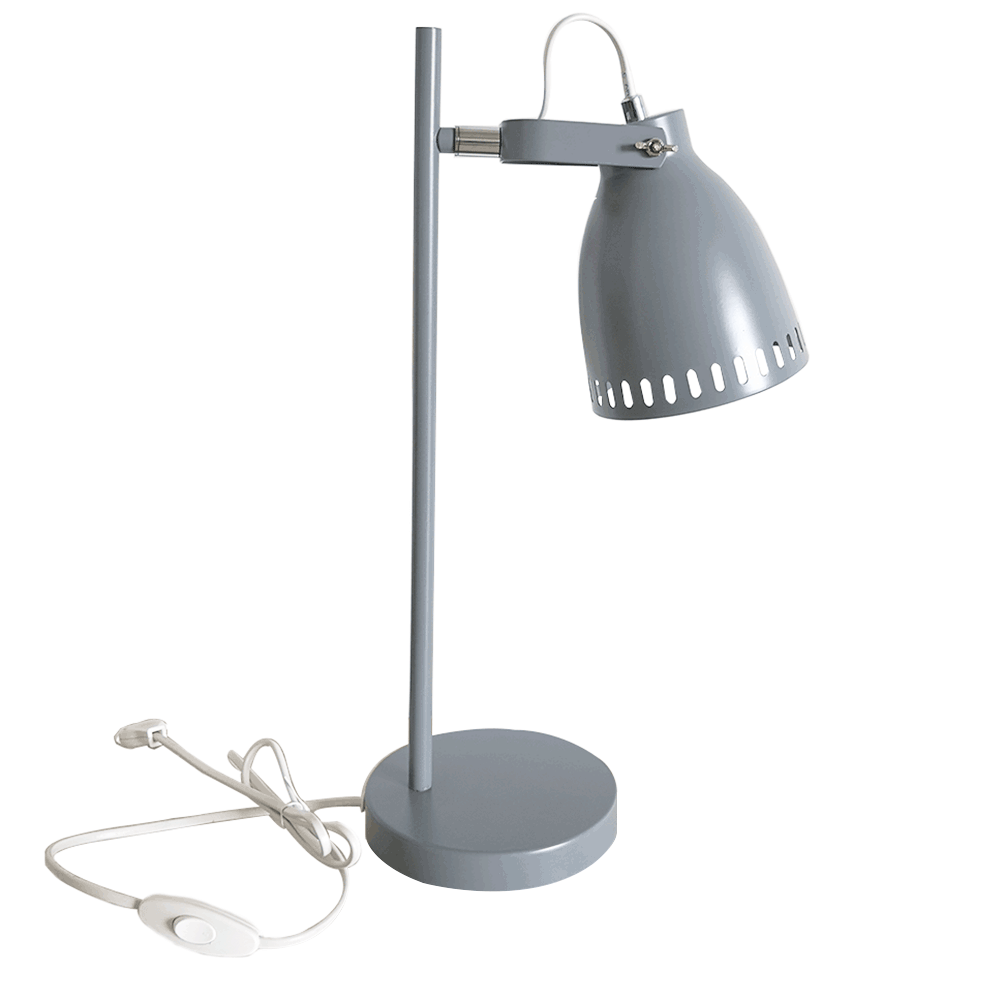 Lampă de masă, gri / metal, AIDEN TIP 1