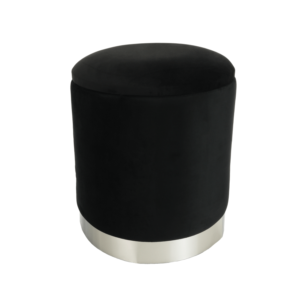 Set două taburete, gri/crom argintiu şi negru/crom argintiu, AIGUL SET