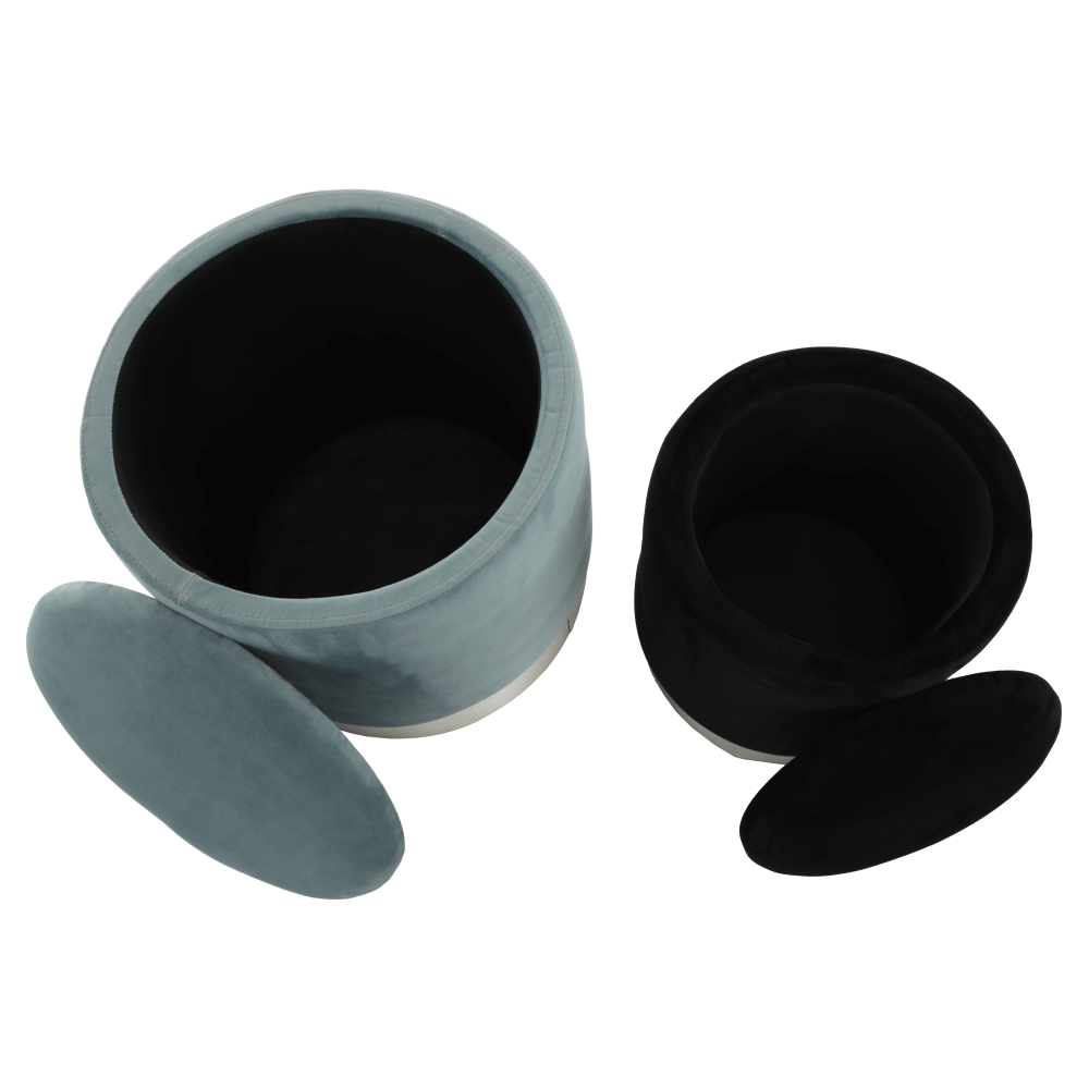 Set două taburete, gri/crom argintiu şi negru/crom argintiu, AIGUL SET