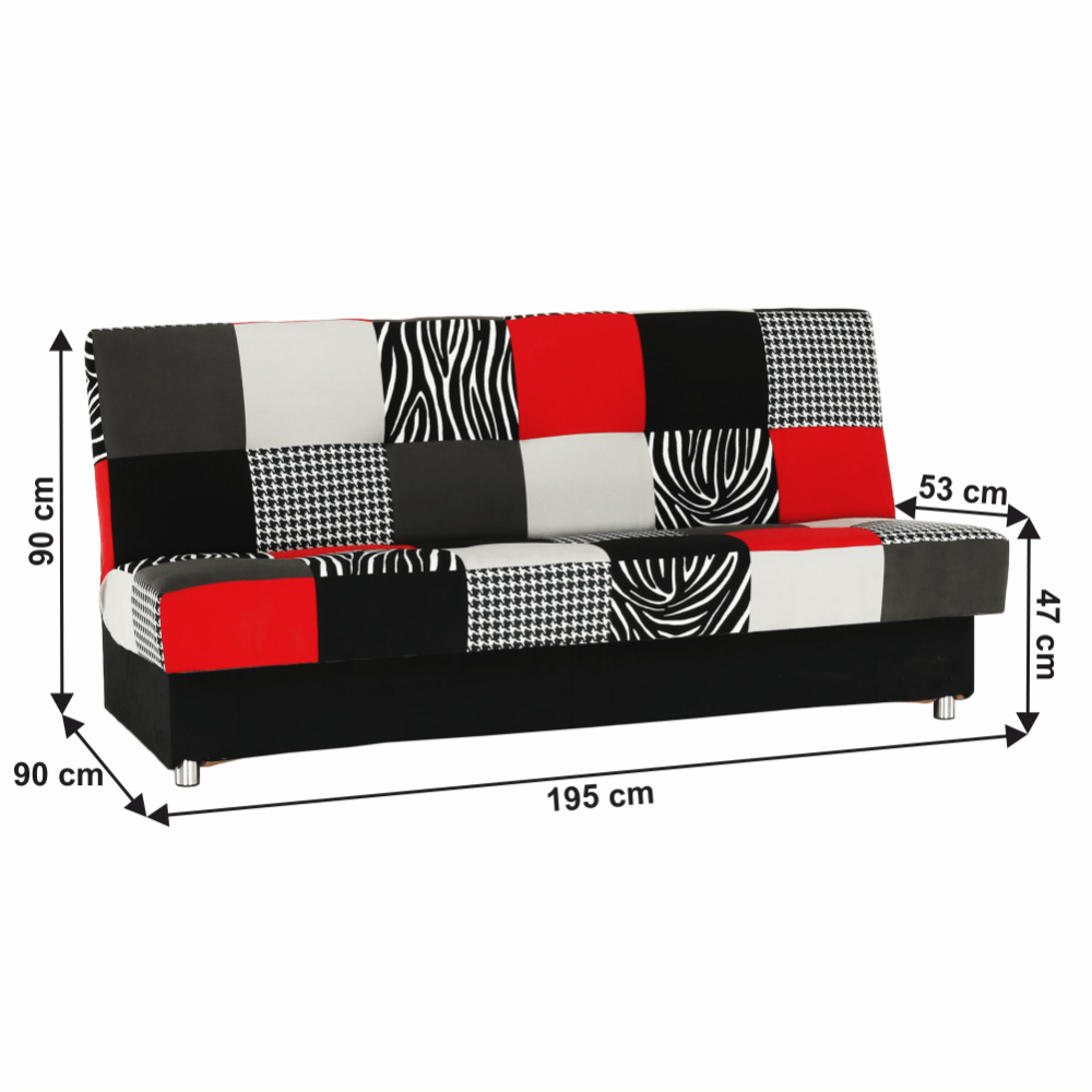 Colţar, textil roşu/gri/negru, ALABAMA