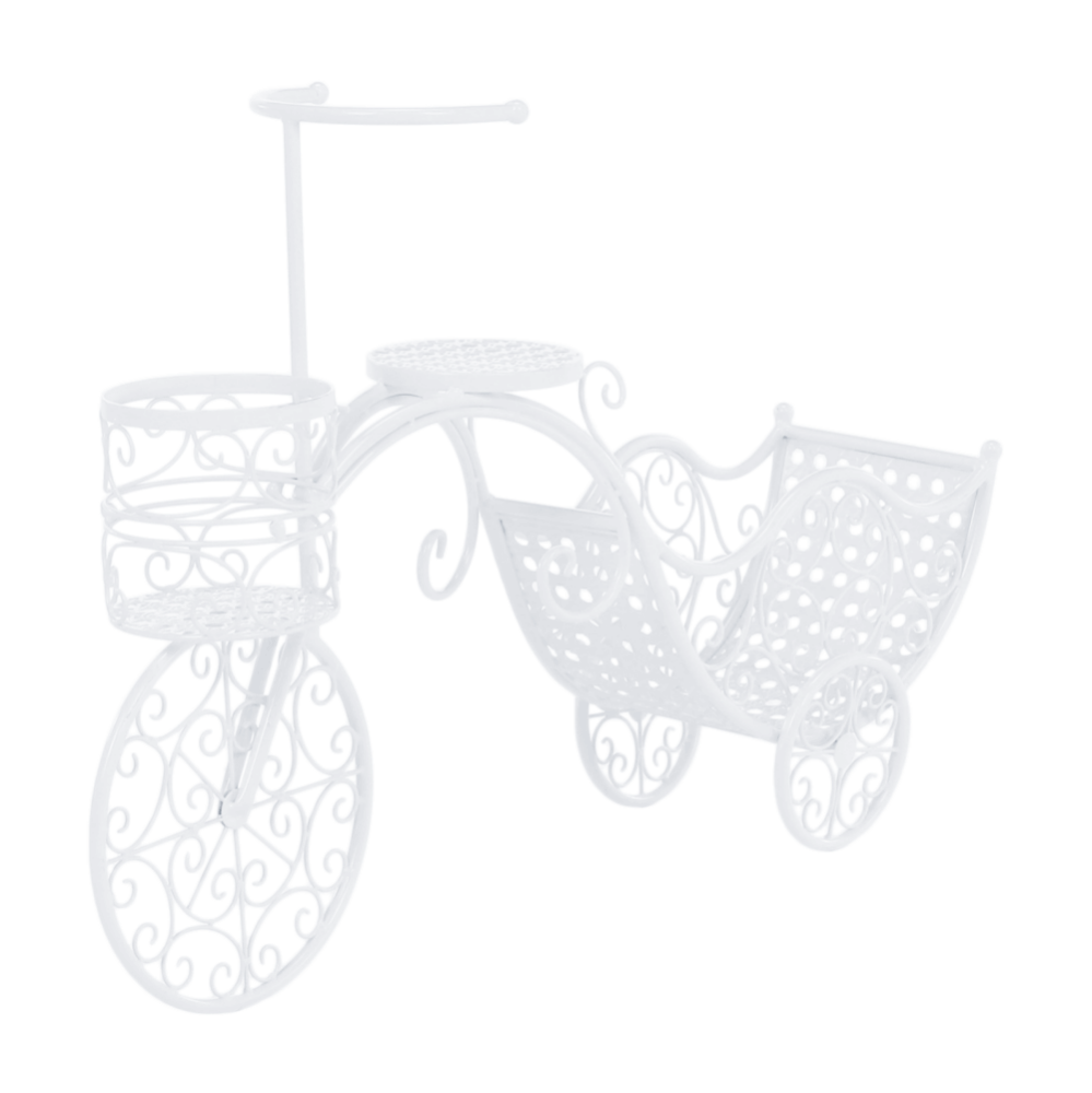 Ghiveci de flori RETRO în formă de bicicletă, alb, ALENTO