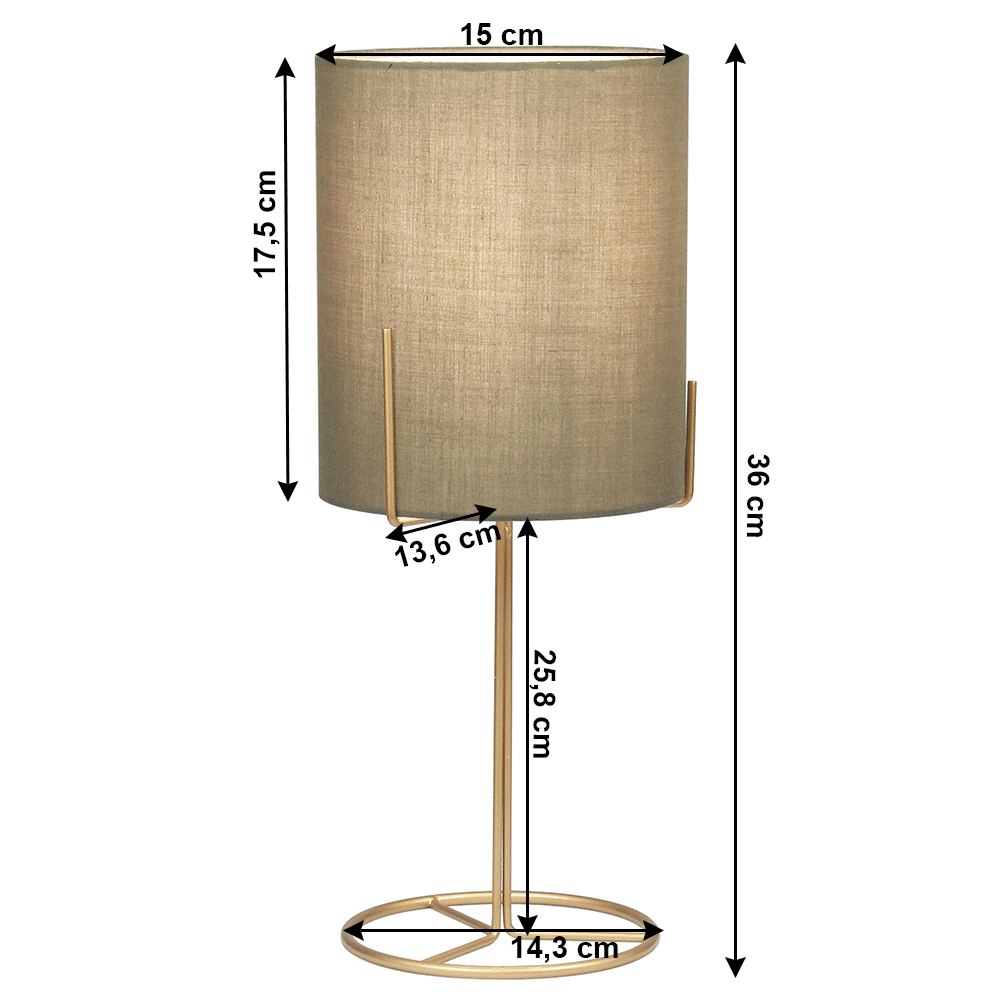 Lampă de masă, metal / gri-maro, ANELE