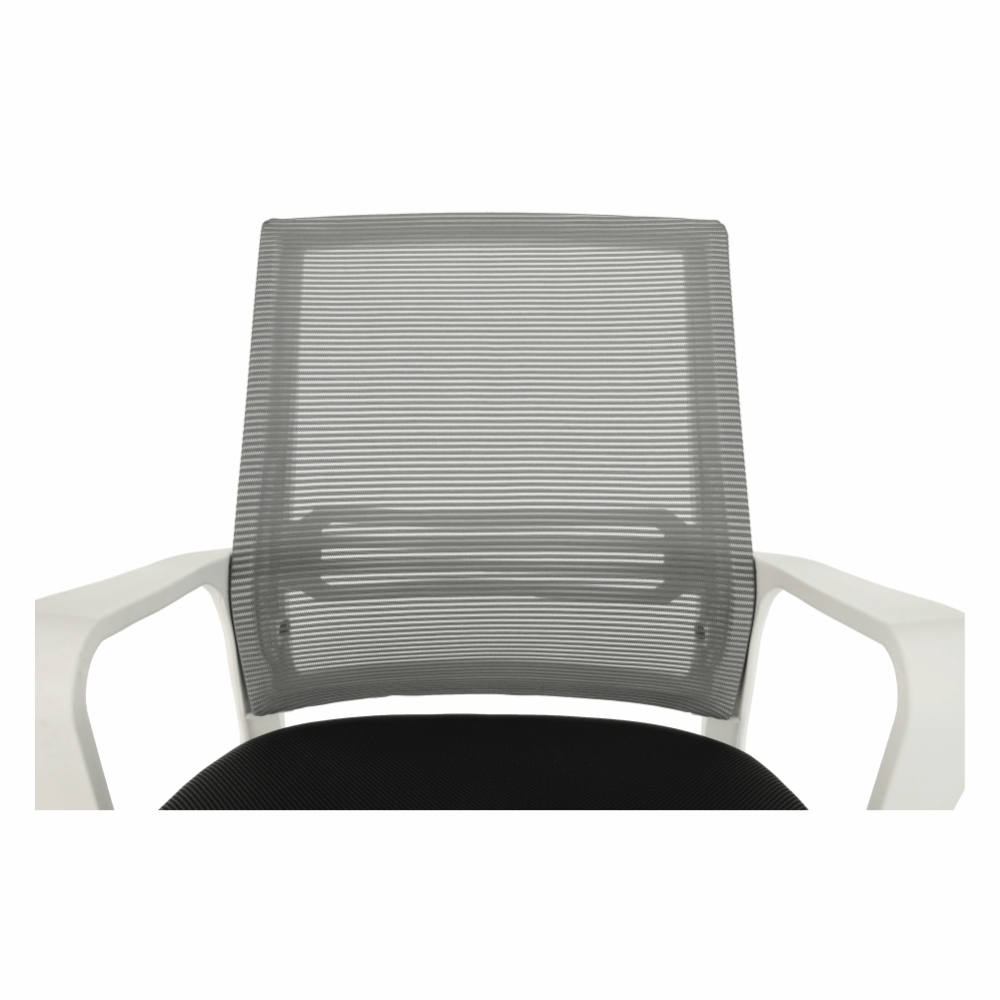 Scaun de birou, plasă gri/ material negru / plastic alb, APOLO