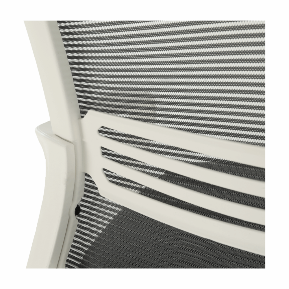 Scaun de birou, plasă gri/ material negru / plastic alb, APOLO