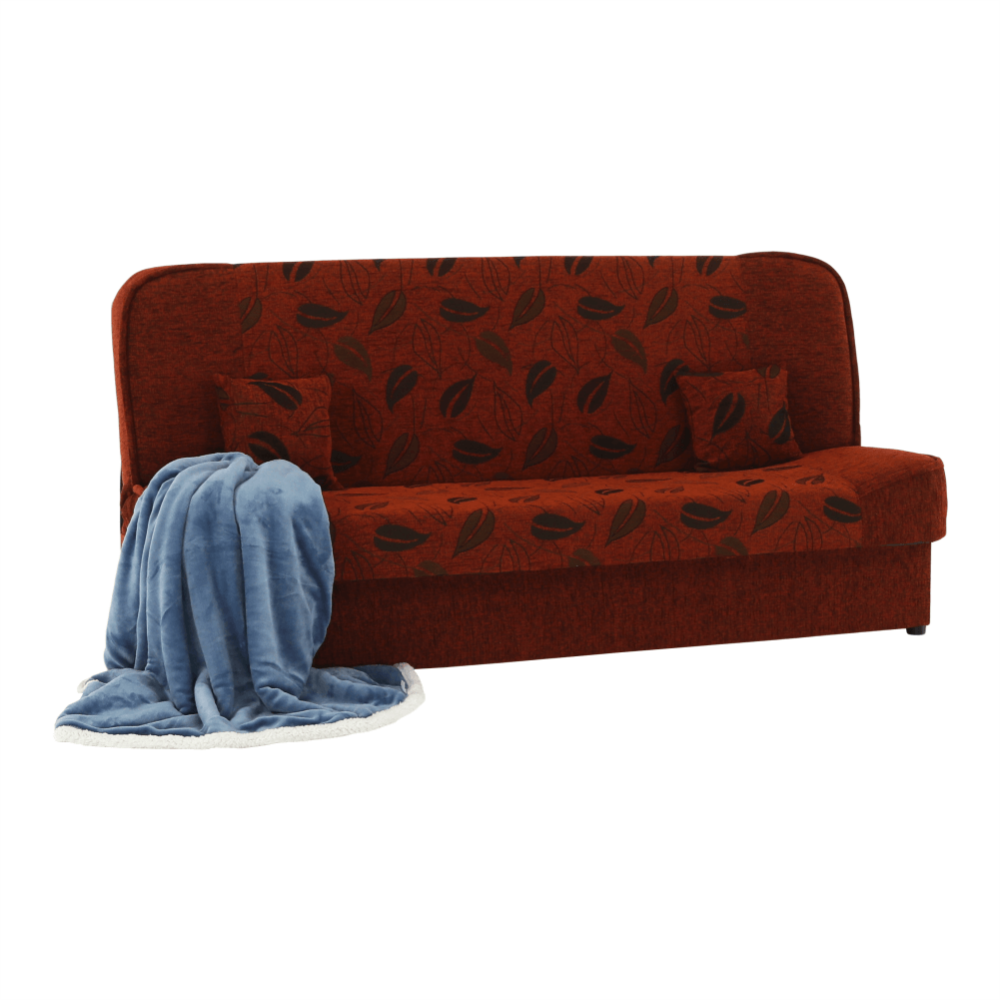 Colţar extensibil, material textil cărămiziu/model, ASIA NEW