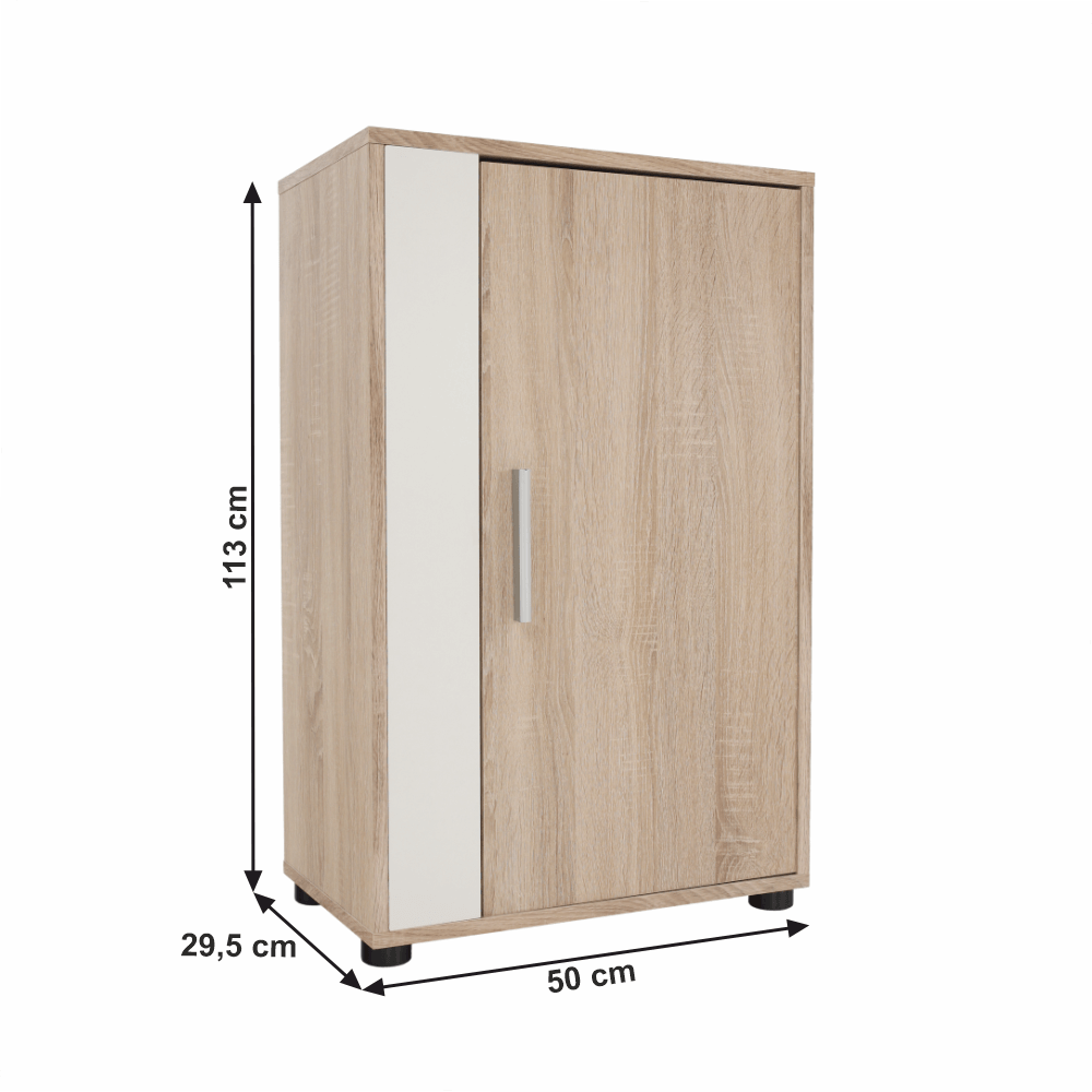 Mobilier de living, alb/stejar sonoma, ASOLE