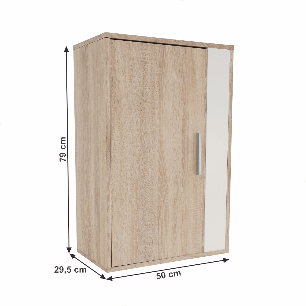 Mobilier de living, alb/stejar sonoma, ASOLE
