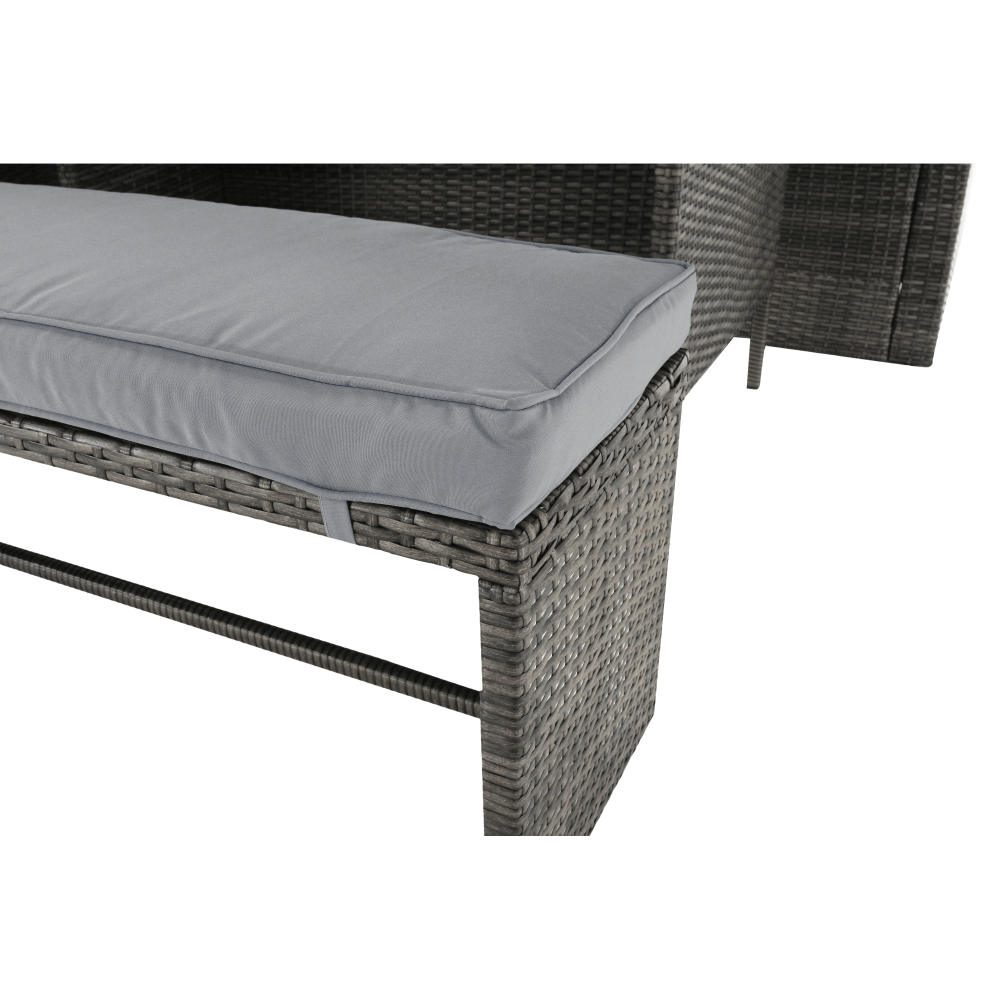 Set de grădină din 3 piese, rattan, gri, AUREK