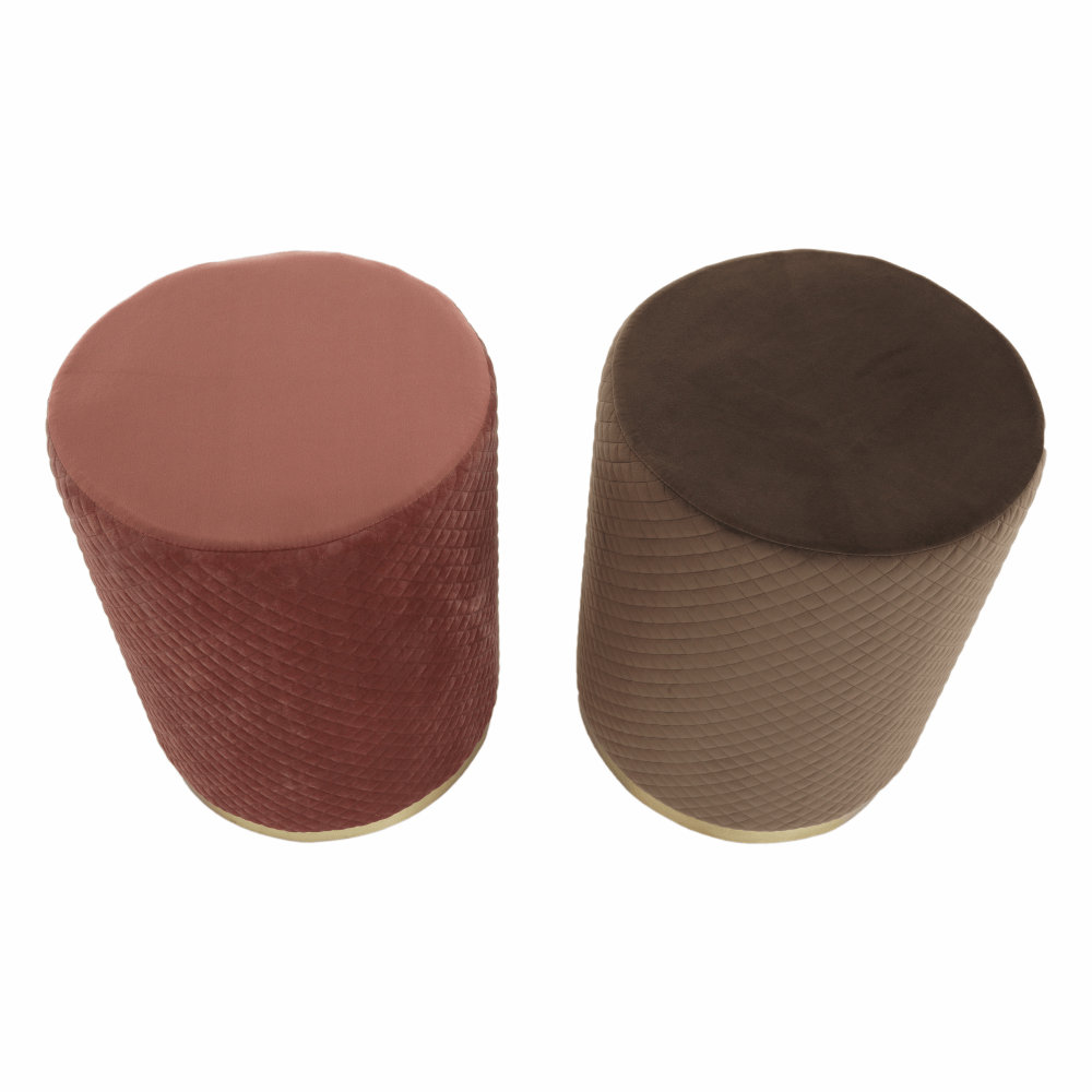 Taburet, catifea Velvet roz/vopsea aurie, BARICA