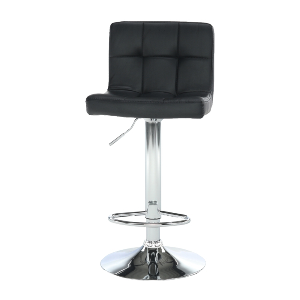 Scaun de bar, piele ecologică negru/crom, KANDY NEW