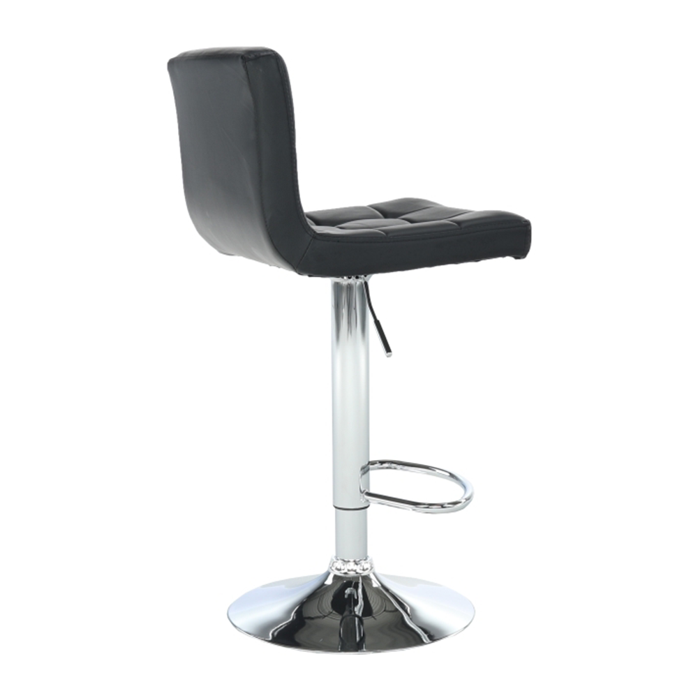 Scaun de bar, piele ecologică negru/crom, KANDY NEW