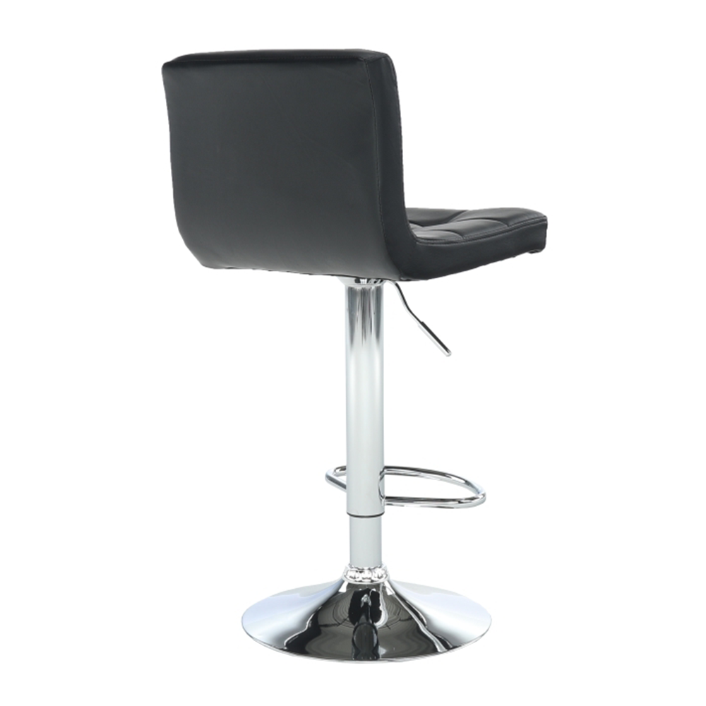 Scaun de bar, piele ecologică negru/crom, KANDY NEW