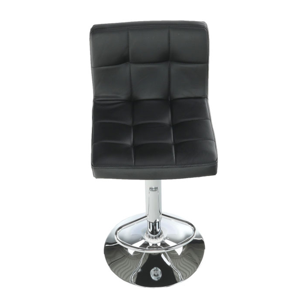 Scaun de bar, piele ecologică negru/crom, KANDY NEW