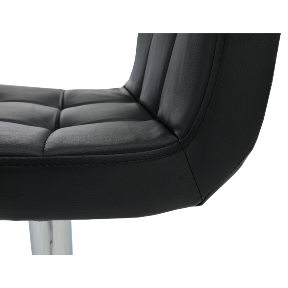 Scaun de bar, piele ecologică negru/crom, KANDY NEW