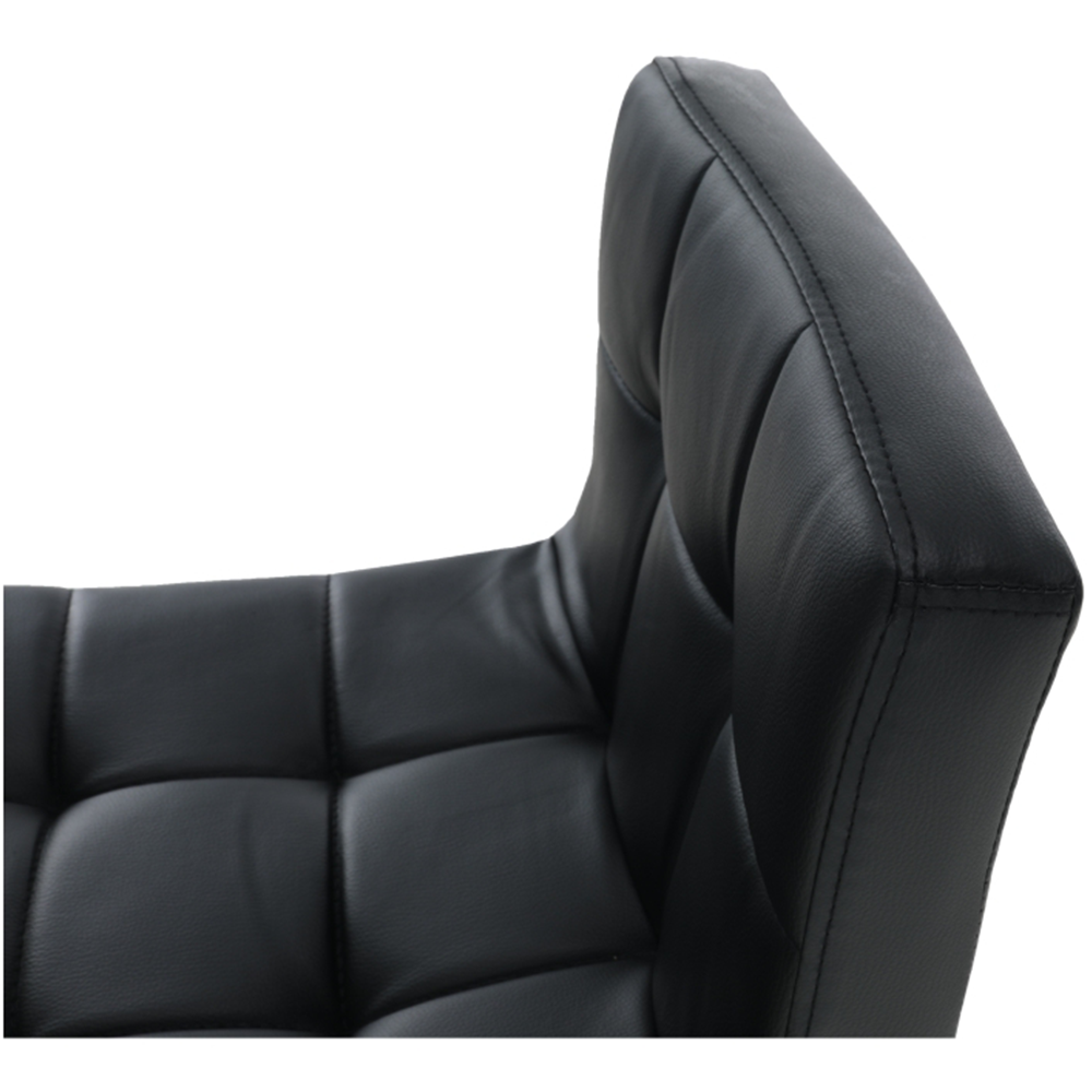 Scaun de bar, piele ecologică negru/crom, KANDY NEW