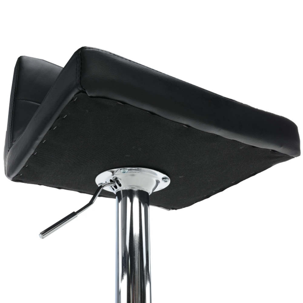 Scaun de bar, piele ecologică negru/crom, KANDY NEW