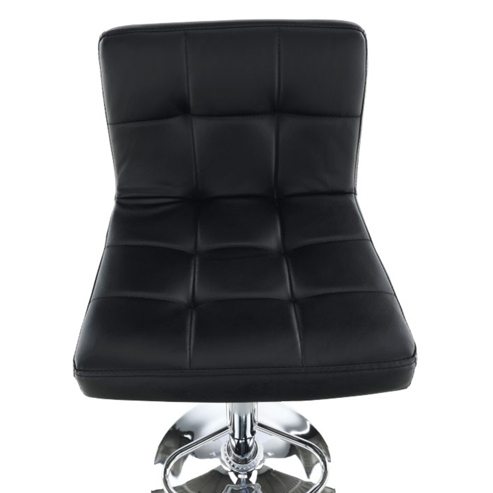 Scaun de bar, piele ecologică negru/crom, KANDY NEW