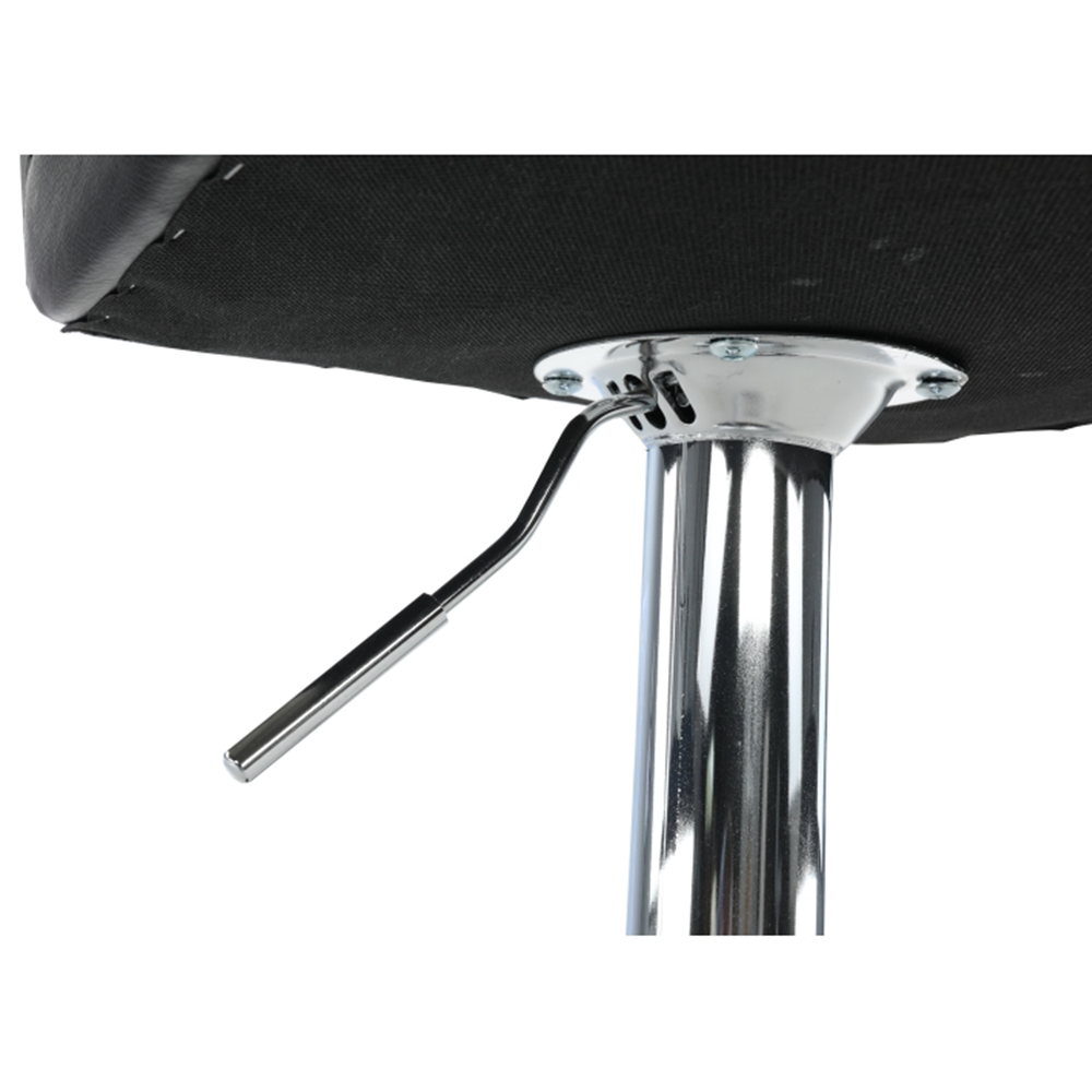 Scaun de bar, piele ecologică negru/crom, KANDY NEW