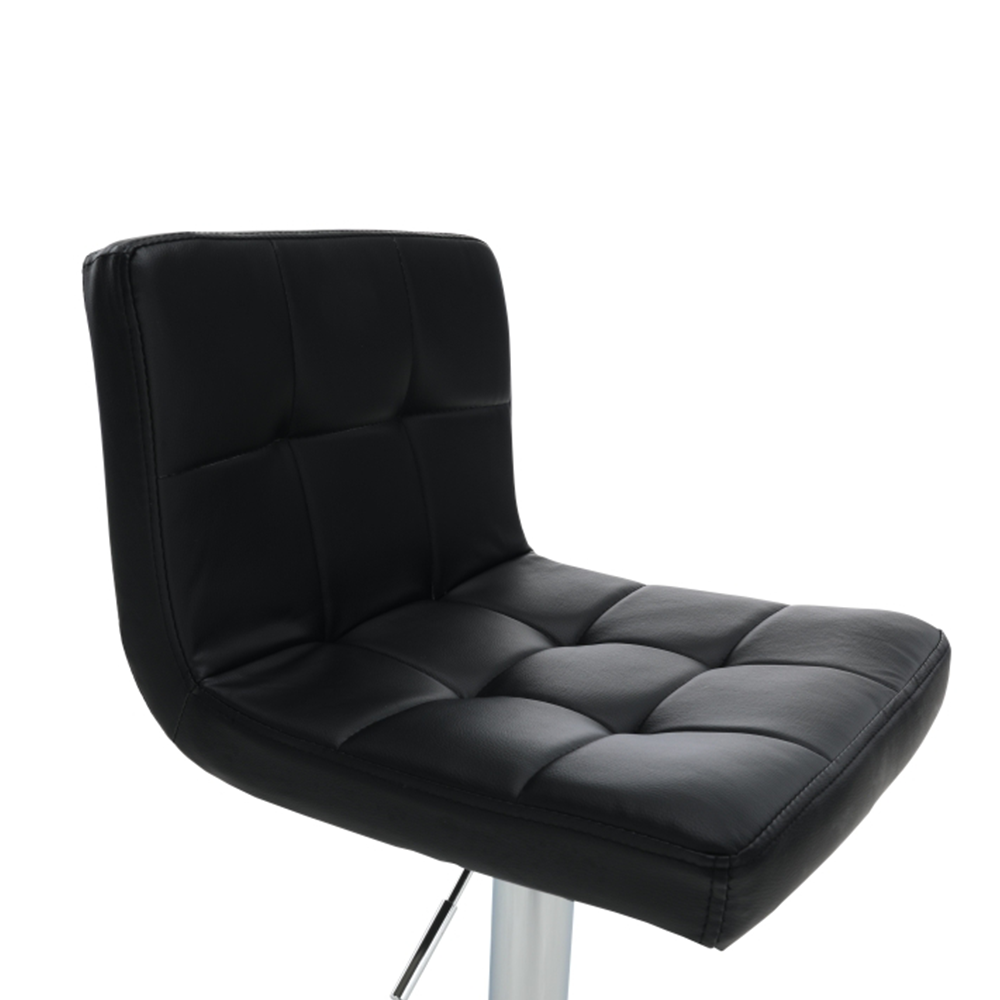 Scaun de bar, piele ecologică negru/crom, KANDY NEW