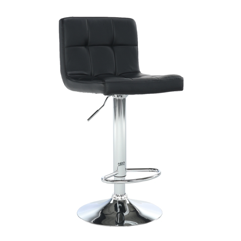 Scaun de bar, piele ecologică negru/crom, KANDY NEW