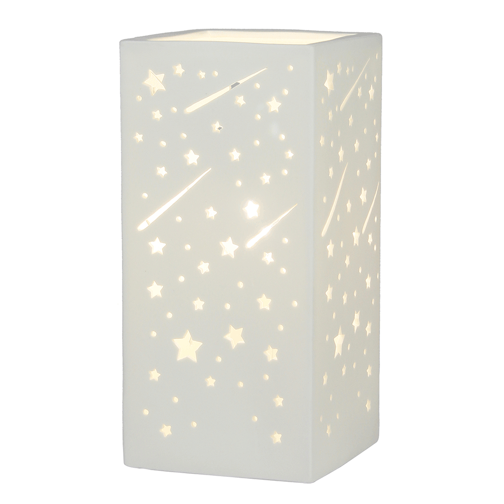 Lampă de masă din ceramică, model alb / stea, BELLE TIP 1