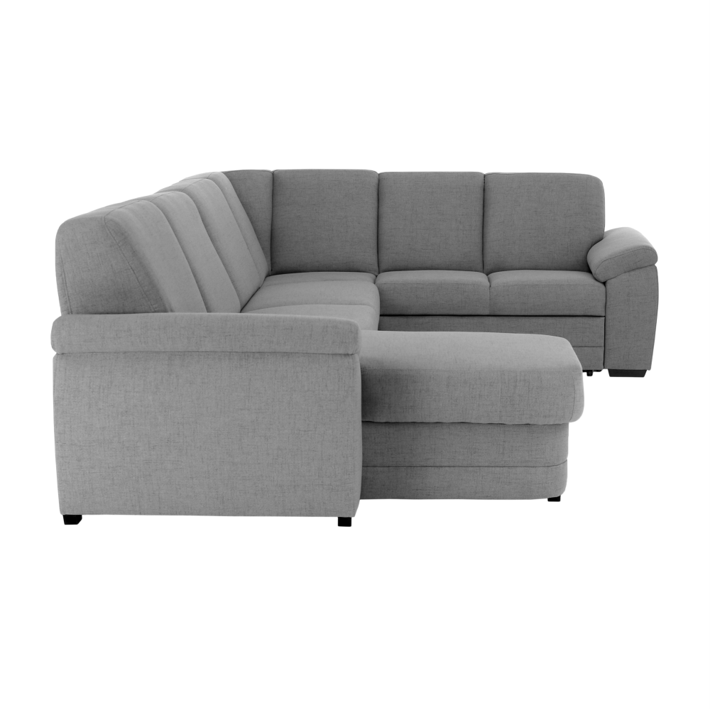 Colţar în formă de U, material textil gri, model stânga, BITER U