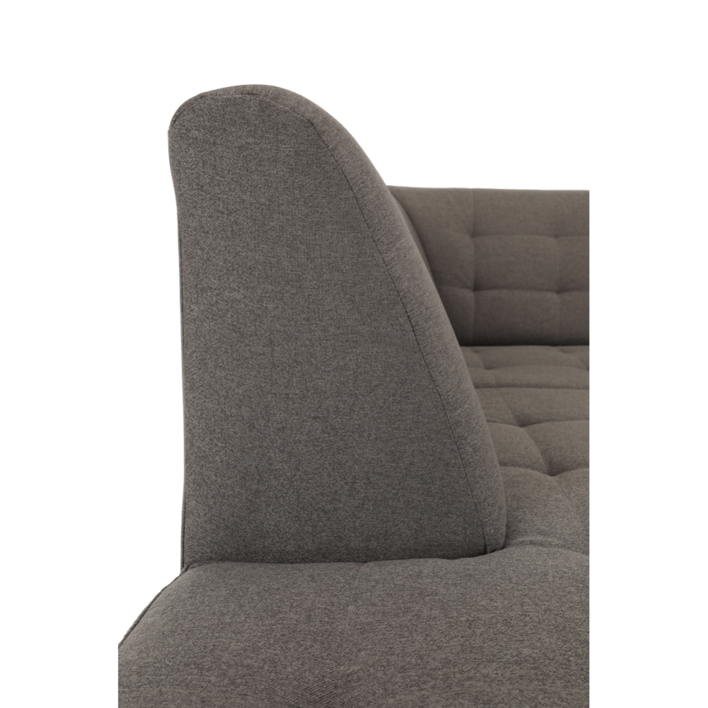 Colţar, material textil gri maroniu TAUPE, model dreapta, BRIDGET