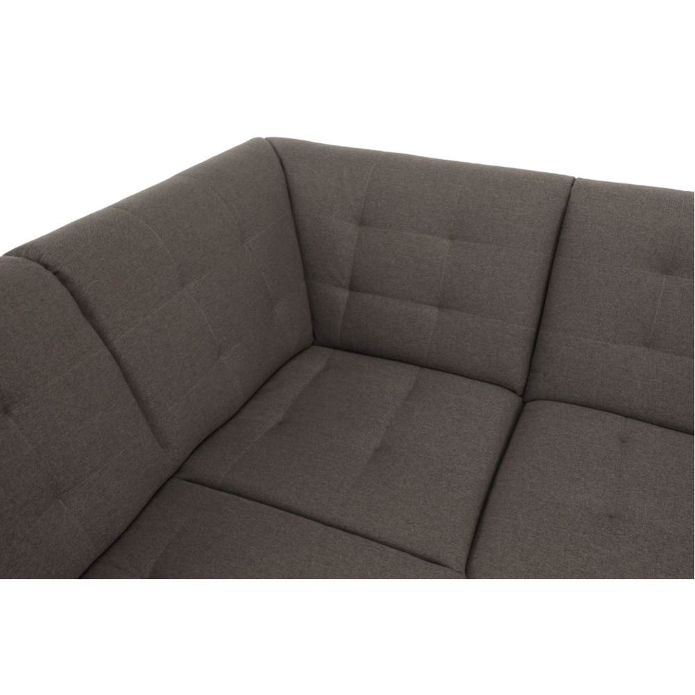 Colţar, material textil gri maroniu TAUPE, model dreapta, BRIDGET
