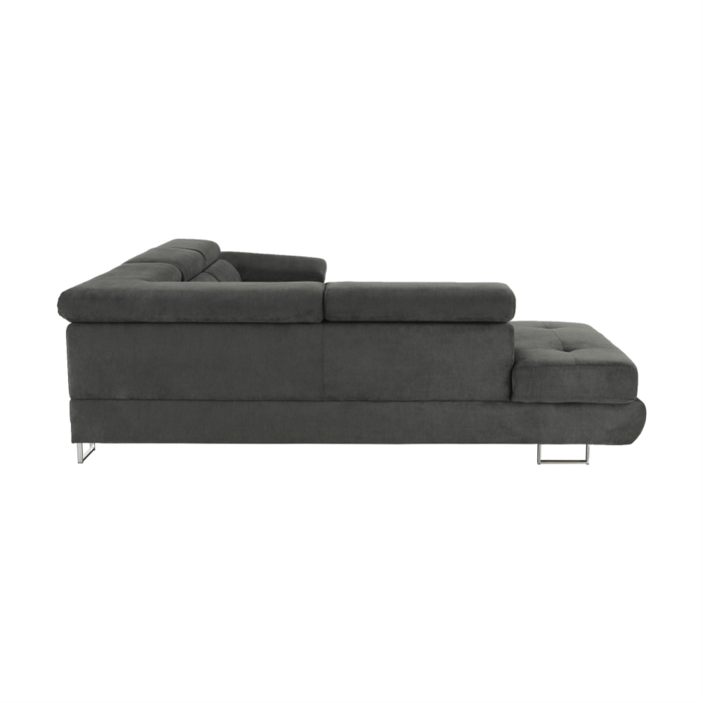 Coltar cu spaţiu pentru depozitare, gri, textil, stânga, BUTON R