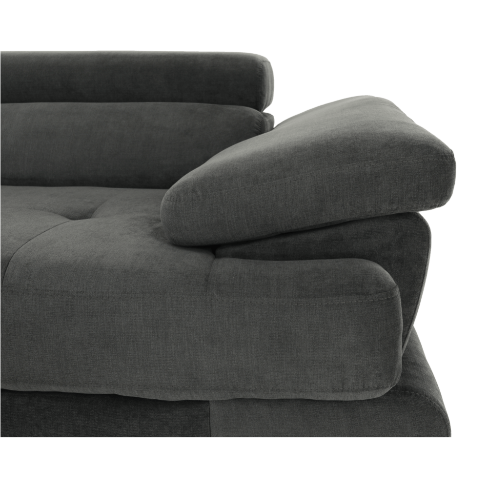 Coltar cu spaţiu pentru depozitare, gri, textil, stânga, BUTON R