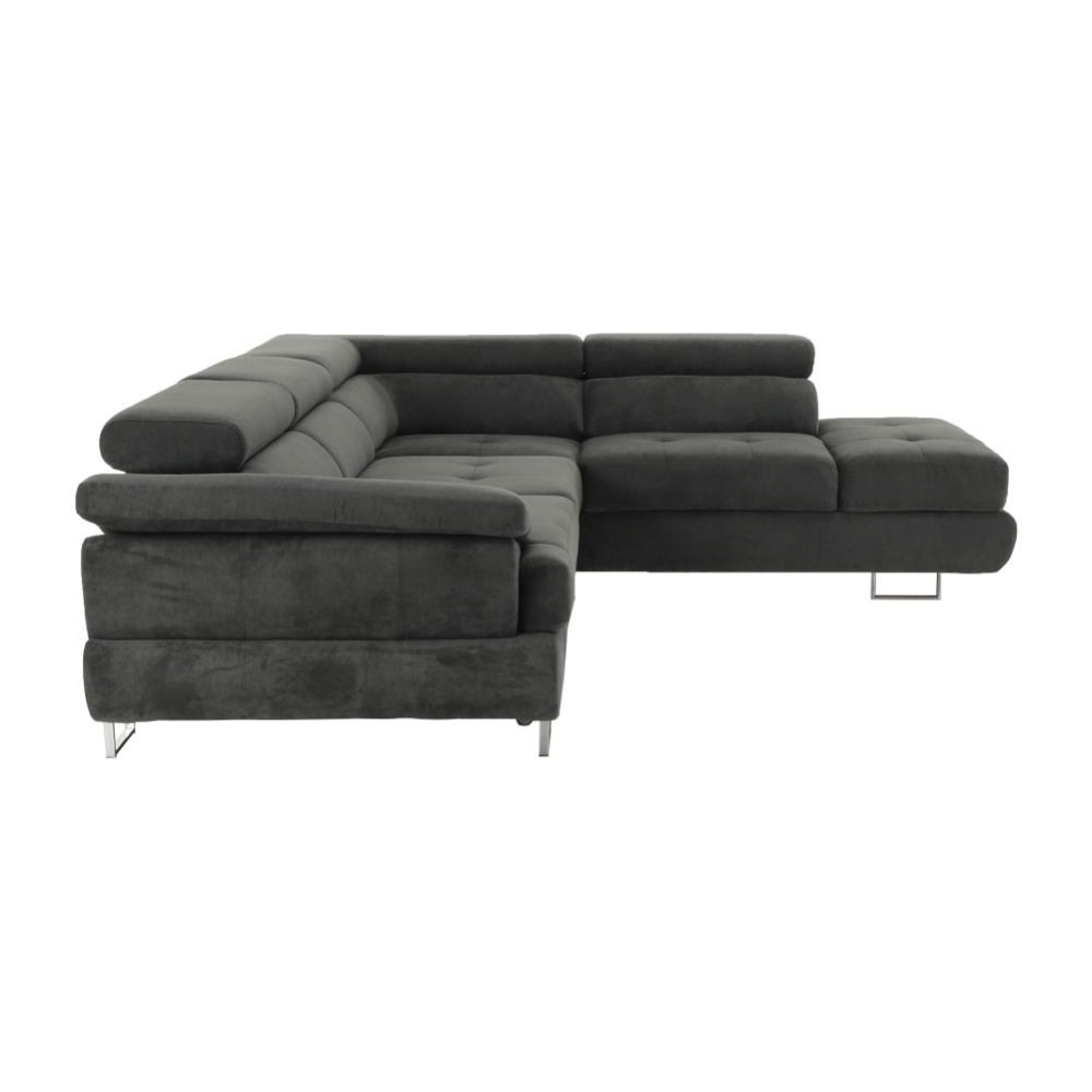 Coltar cu spaţiu pentru depozitare, gri, textil, dreapta, BUTON R