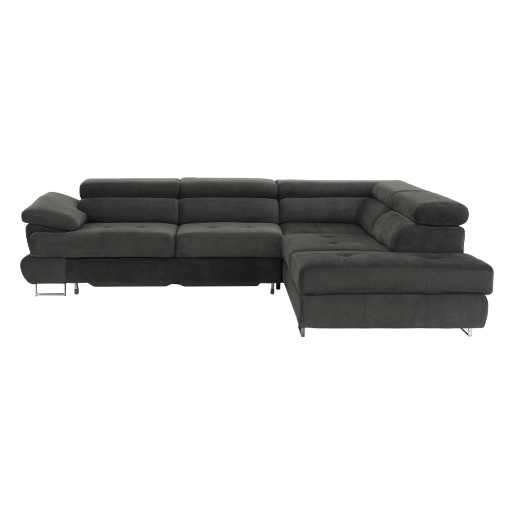 Coltar cu spaţiu pentru depozitare, gri, textil, dreapta, BUTON R