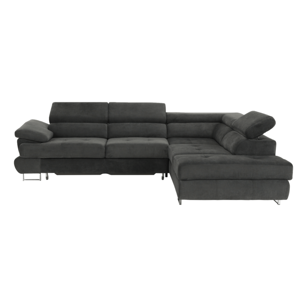 Coltar cu spaţiu pentru depozitare, gri, textil, dreapta, BUTON R