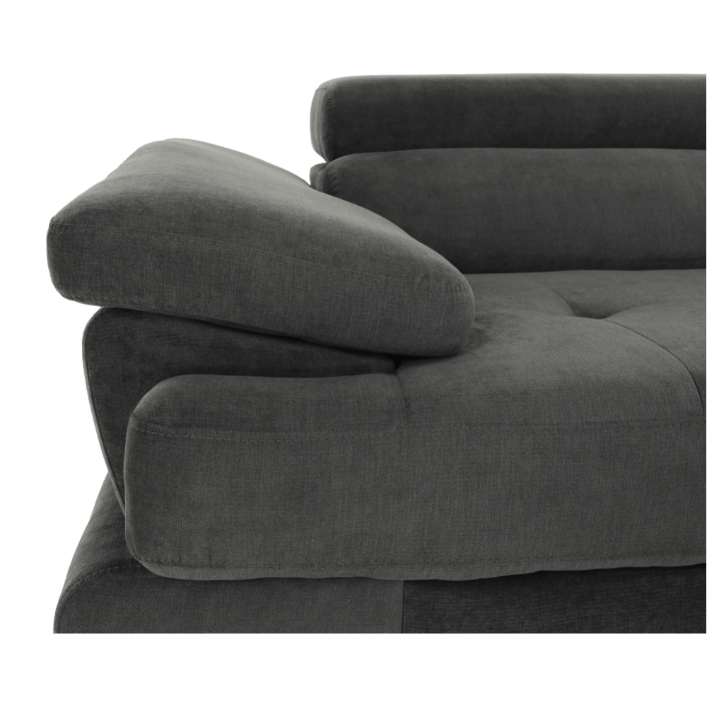 Coltar cu spaţiu pentru depozitare, gri, textil, dreapta, BUTON R