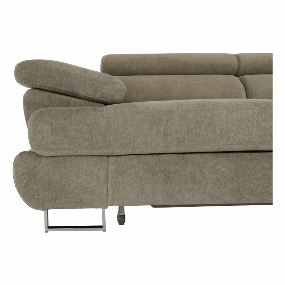 Coltar cu spaţiu pentru depozitare, textil maro deschis, dreapta, BUTON R