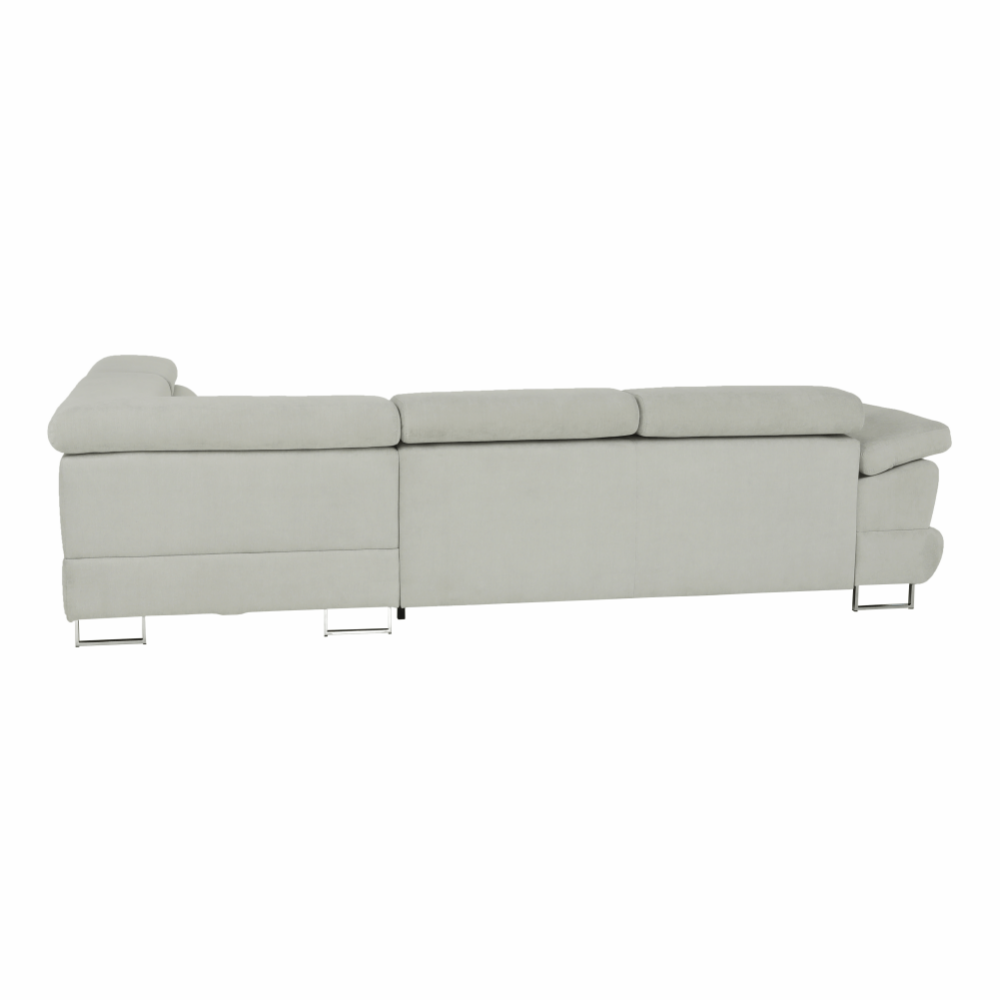 Colţar extensibil, material textil gri deschis, model dreapta, BUTON R