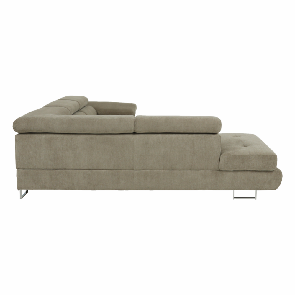 Colţar, material textil melir gri deschis, model stânga, BUTON P